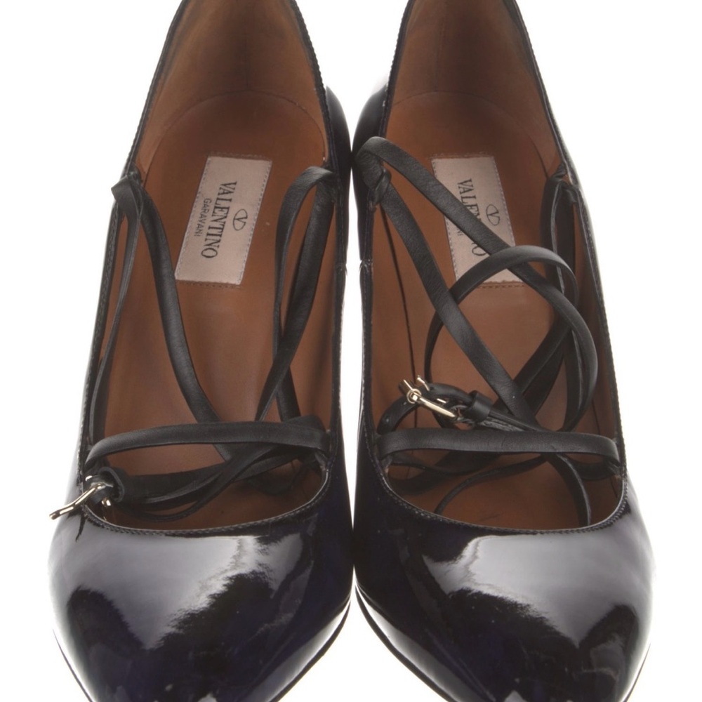 Valentino Black Patent Leather Women's Shoes